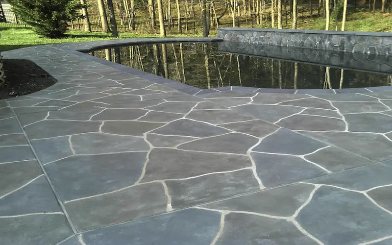 backyard decorative concrete